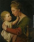 Joseph Wright of Derby Portrait of Jane Darwin and her son William Brown Darwin painting